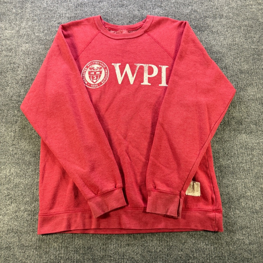Retro Brand WPI Worcester Polytechnic Institute Sweatshirt Red Medium Collegiate